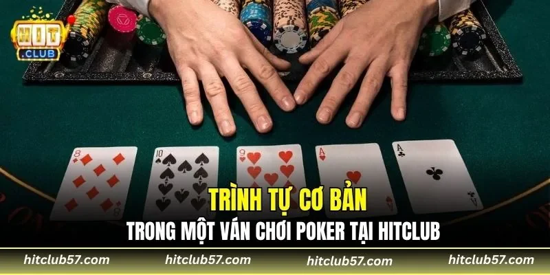Trình tự cơ bản trong một ván chơi Poker tại HitClub